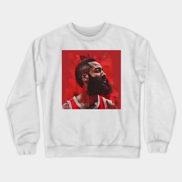 James harden nba abstract portrait Crewneck Sweatshirt by Ritvik Takkar